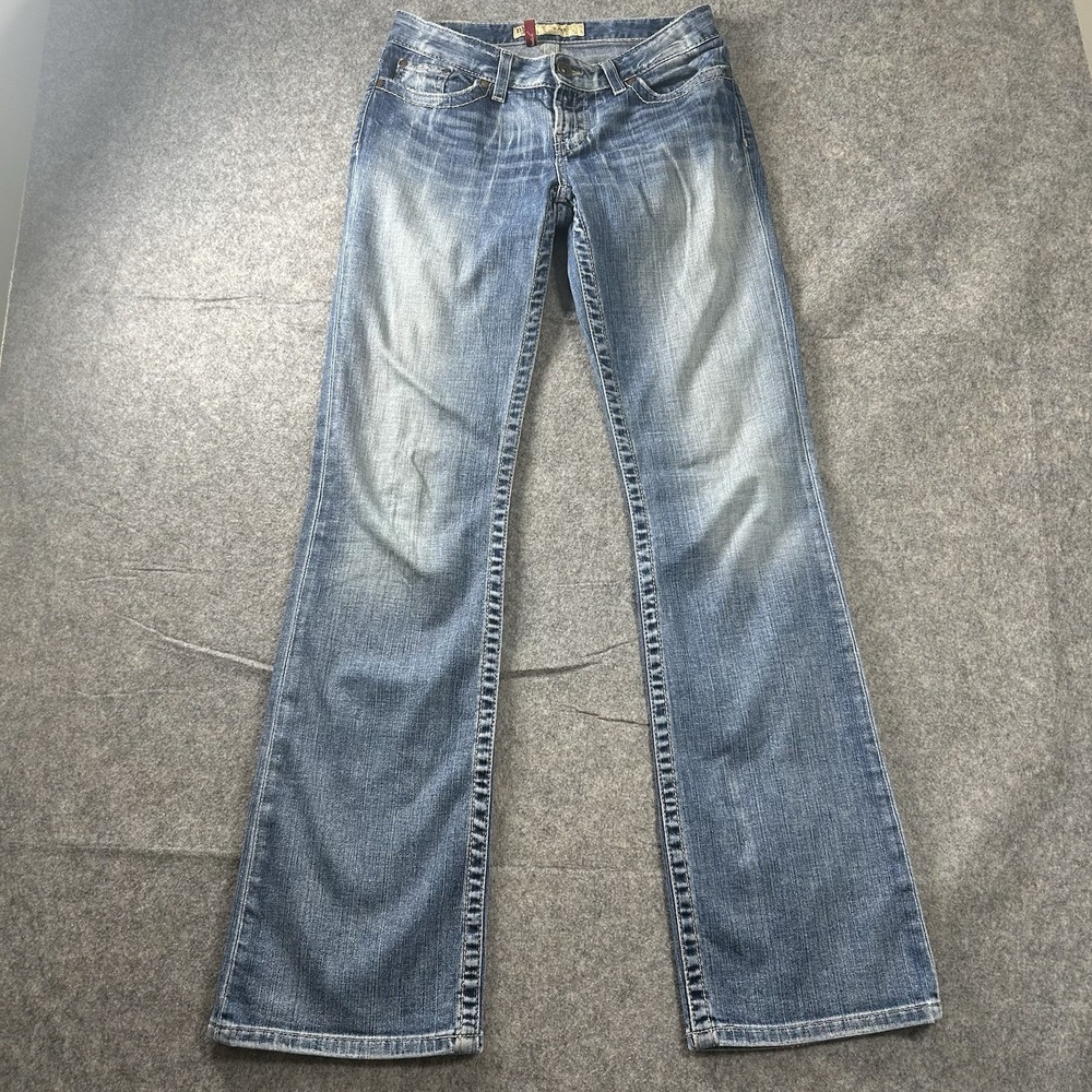 BKE Kate Bootcut Jeans Womens 27X33.5 Blue Denim Stretch Medium Wash Embroidered
